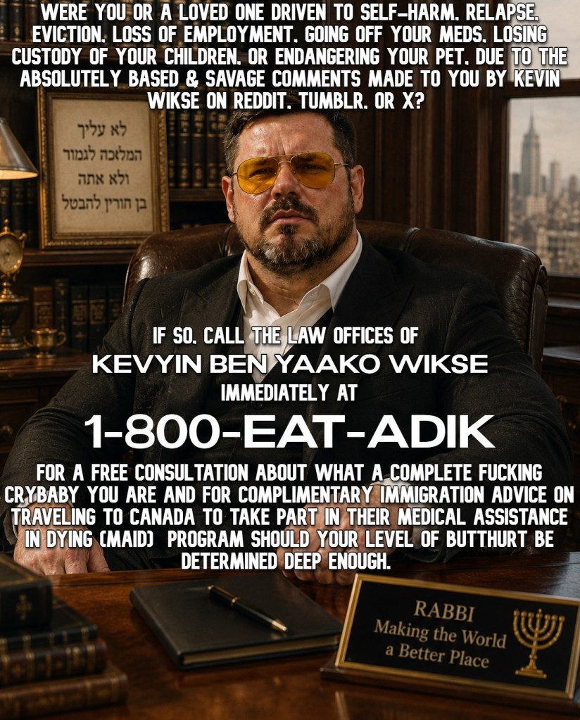 A cinematic portrait of Kevin Wikse as Kevyin ben Yaakov Wikse in a sophisticated Hasidic-inspired suit seated inside a luxurious scholarly office environment. The image blends Jewish intellectual tradition, noir aesthetics, Sacramento California cultural influence, modern mysticism, and vintage Hunter S. Thompson-inspired aviator style into a powerful visual identity centered around wisdom, authority, contemplation, and spiritual symbolism.